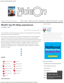 World's Top 50 Riding Experiences | Ride On