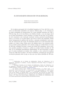 16. El Estandarte Cidiano De Vivar (Burgos), Por María Cruz García