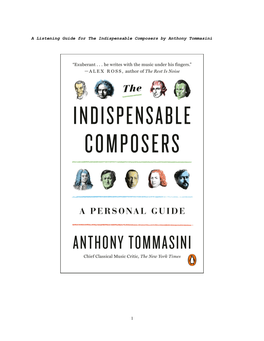 A Listening Guide for the Indispensable Composers by Anthony Tommasini