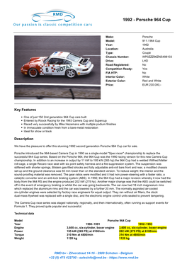 1992 - Porsche 964 Cup