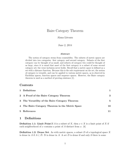 Baire Category Theorem