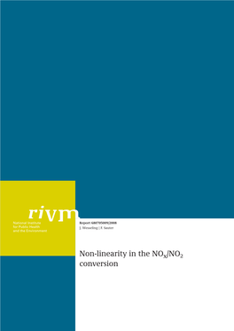 RIVM Report 680705009 Non-Linearity in the Nox/NO2 Conversion