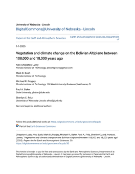 Vegetation and Climate Change on the Bolivian Altiplano Between 108,000 and 18,000 Years Ago