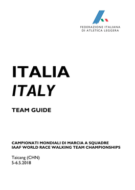 Le Schede Della Squadra Italiana (Pdf)