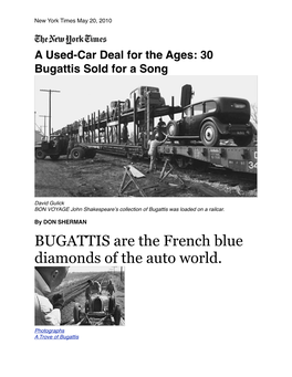 Shakespeare Bugatti