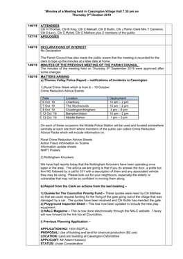 Minutes of a Meeting Held in St Peter's School at 7