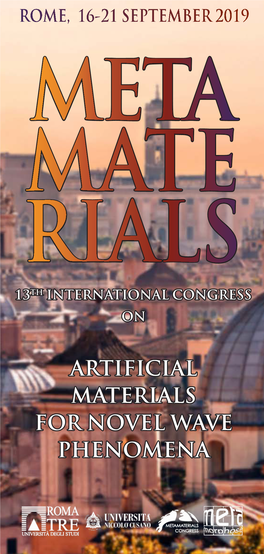 ARTIFICIAL MATERIALS for NOVEL WAVE PHENOMENA Metamaterials 2019