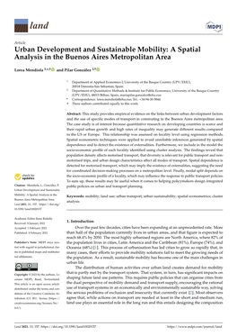 Urban Development and Sustainable Mobility: a Spatial Analysis in the Buenos Aires Metropolitan Area