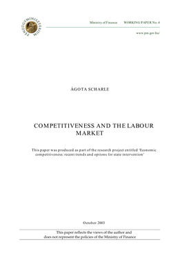 Competitiveness and the Labour Market