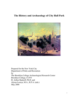The History and Archaeology of City Hall Park