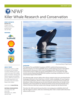 Killer Whale Research and Conservation