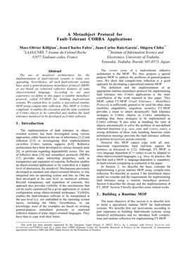 A Metaobject Protocol for Fault-Tolerant CORBA Applications