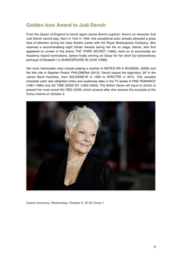 Golden Icon Award to Judi Dench