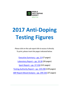 2017 Anti-Doping Testing Figures Report