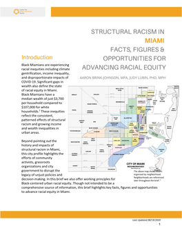 Introduction Black Miamians Are Experiencing Racial Inequities Including Climate Gentrification, Income Inequality, and Disproportionate Impacts of COVID-19