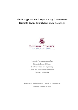 JSON Application Programming Interface for Discrete Event Simulation Data Exchange