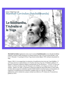 Le Siddhantha, L'advaita Et Le Yoga