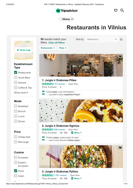 Restaurants in Vilnius - Updated February 2020 - Tripadvisor  