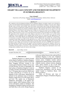 Smart Village Concept and Tourism Development in Sumbawa Regency