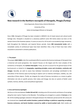 New Research in the Northern Necropolis of Hierapolis, Phrygia (Turkey)