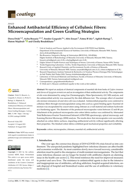 Enhanced Antibacterial Efficiency of Cellulosic Fibers: Microencapsulation and Green Grafting Strategies