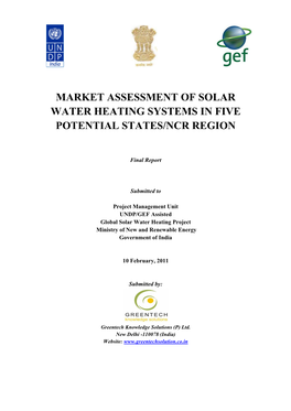Market Assessment of Solar Water Heating Systems in Five Potential States/Ncr Region