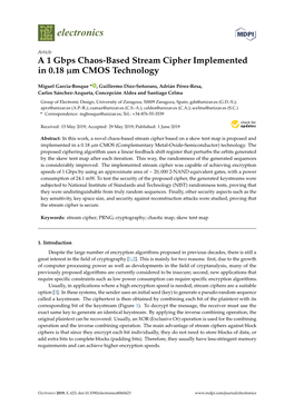 A 1 Gbps Chaos-Based Stream Cipher Implemented in 0.18 Μm CMOS Technology