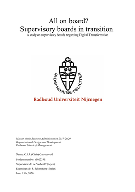 All on Board? Supervisory Boards in Transition