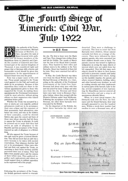 The Fourth Siege of Limerick: Civil War, July 1922 Part 1
