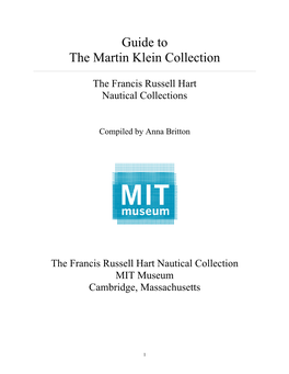 Guide to the Martin Klein Collection