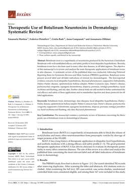 Therapeutic Use of Botulinum Neurotoxins in Dermatology: Systematic Review