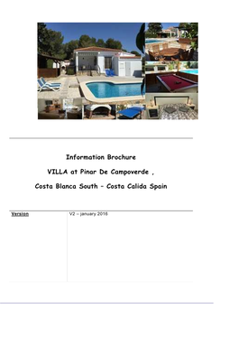 Page 1 Information Brochure VILLA at Pinar De Campoverde , Costa