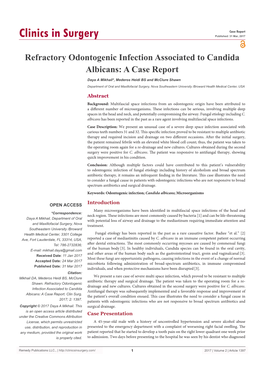 Refractory Odontogenic Infection Associated to Candida Albicans: a Case Report