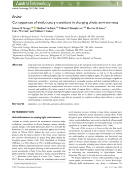 Consequences of Evolutionary Transitions in Changing Photic Environments