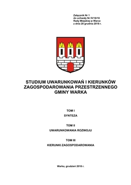 Studium Uwarunkowań I Kierunków Zagospodarowania Przestrzennego Gminy Warka