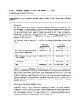 Cosco Shipping International (Singapore) Co., Ltd