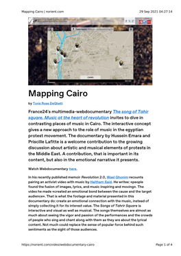 Mapping Cairo | Norient.Com 29 Sep 2021 04:27:14