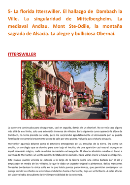 5- La Florida Itterswiller. El Hallazgo De Dambach La Ville. La Singularidad De Mittelbergheim