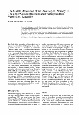 The Middle Ordovician of the Oslo Region, Norway, 31. the Upper Caradoc Trilobites and Brachiopods from Vestbråten, Ringerike