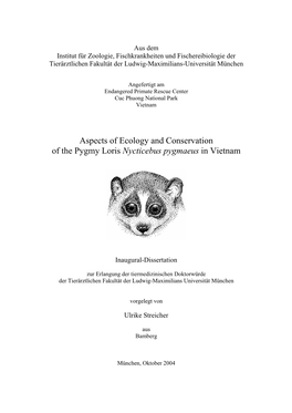 Aspects of Ecology and Conservation of the Pygmy Loris Nycticebus Pygmaeus in Vietnam