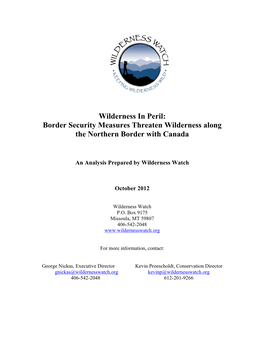 Border Security Threatens Northern Border Wildernesses