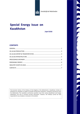 Special Energy Issue on Kazakhstan |April 2018