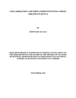 Collaboration and Firm Competitiveness Among Airlines in Kenya