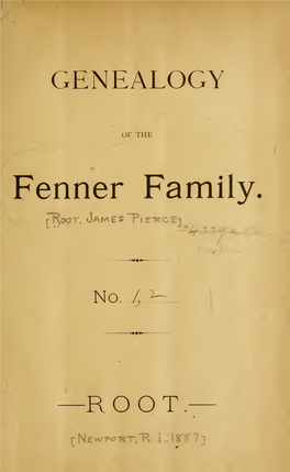 Genealogy of the Fenner Family