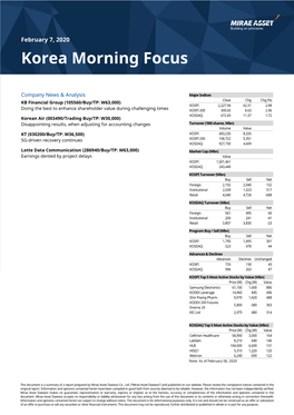 Korea Morning Focus