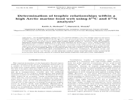 Determination of Trophic Relationships Within a High Arctic Marine Food Web Using 613C and 615~ Analysis *