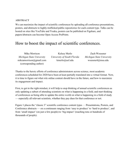 How to Boost the Impact of Scientific Conferences