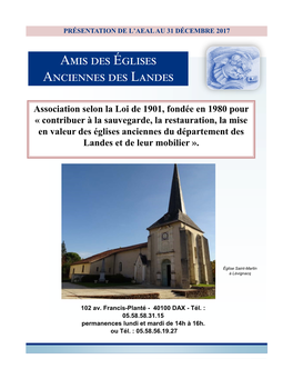 Amis Des Églises Anciennes Des Landes