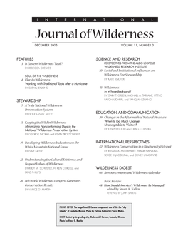 Journal of Wilderness