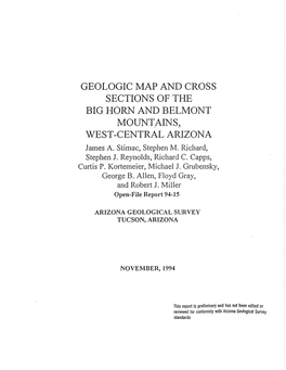 Detailed Geologic Map and Cross Sections of the Big Horn And